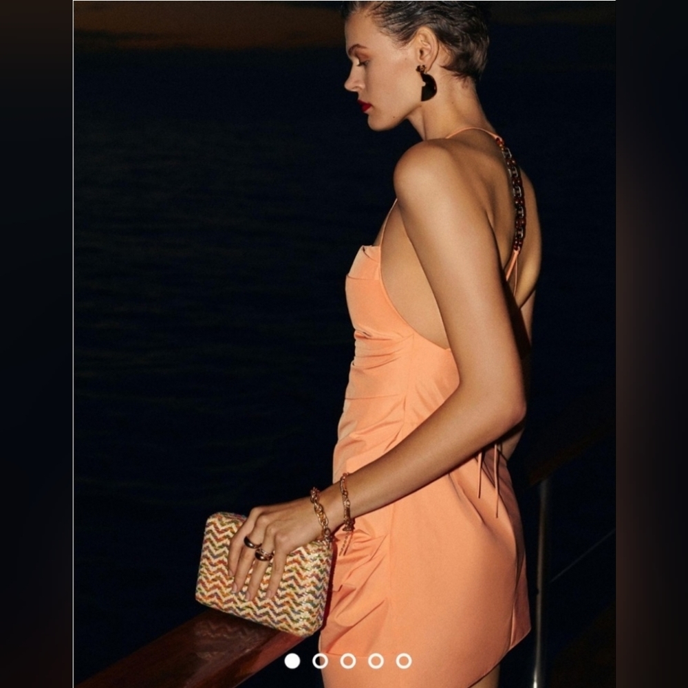 Anthropologie Amanda Uprichard Laconia Chain Dress Coral